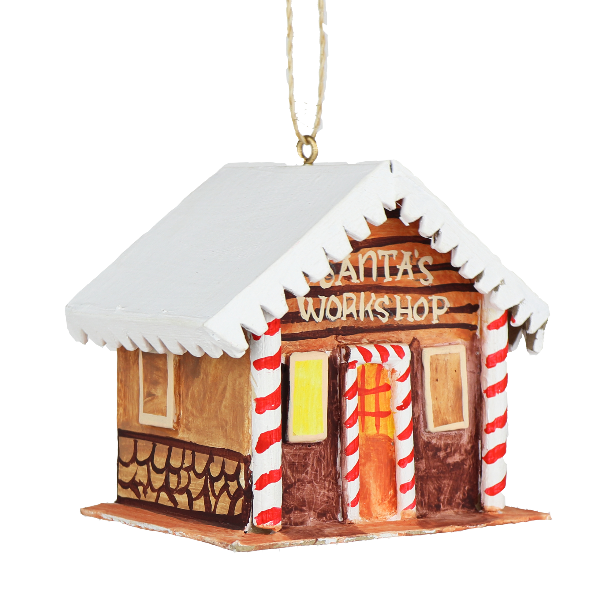 Papier Mâché Santa's Workshop Decoration, 9cm