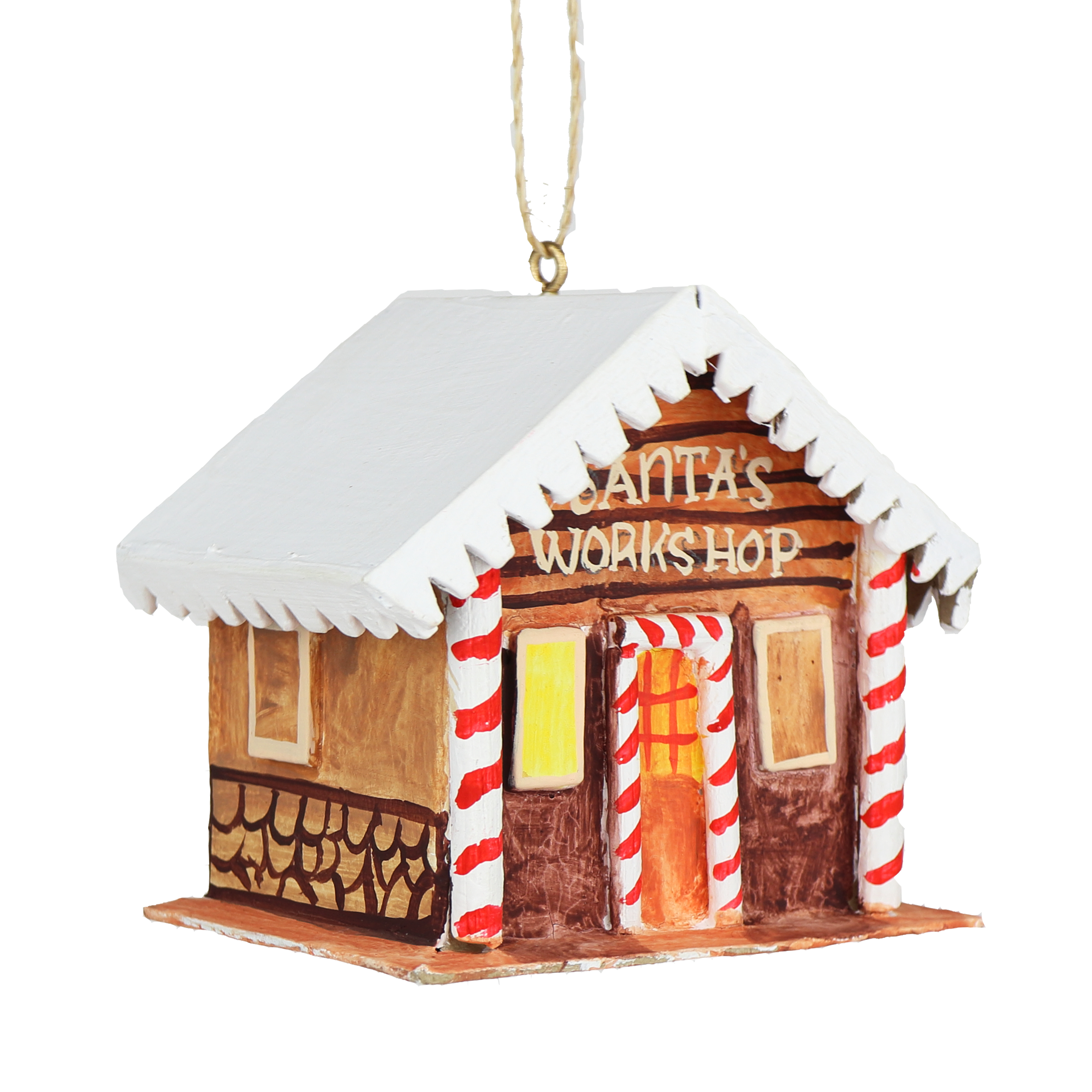 Papier Mâché Santa's Workshop Decoration, 9cm