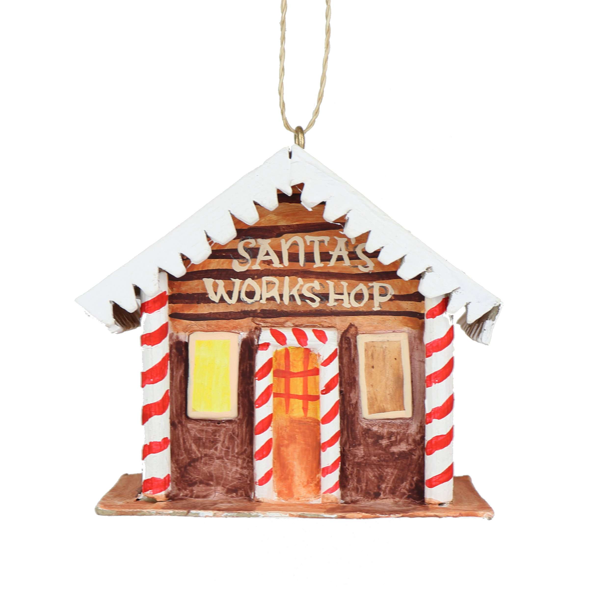 Papier Mâché Santa's Workshop Decoration, 9cm