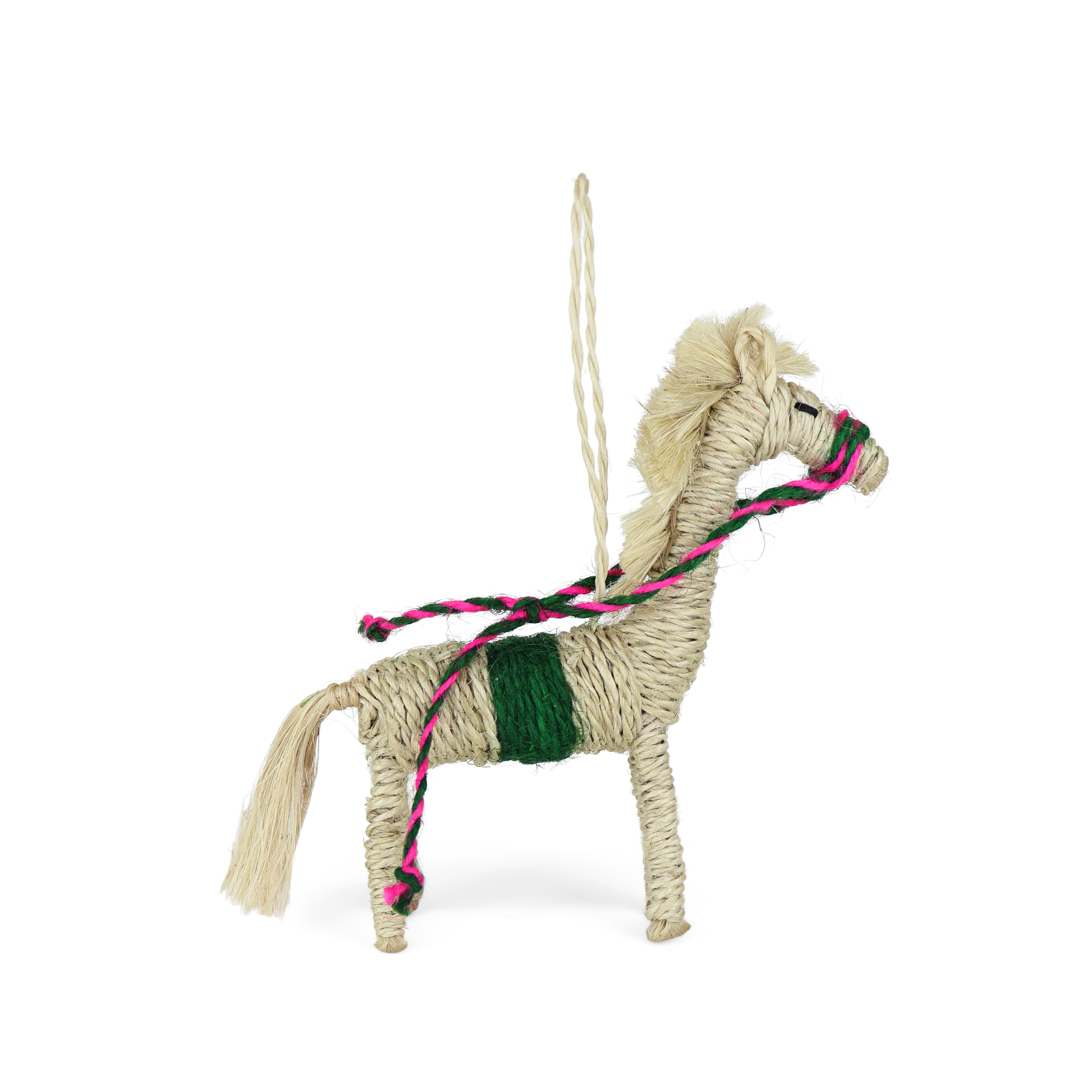 Jute Horse Decoration, 15cm Green