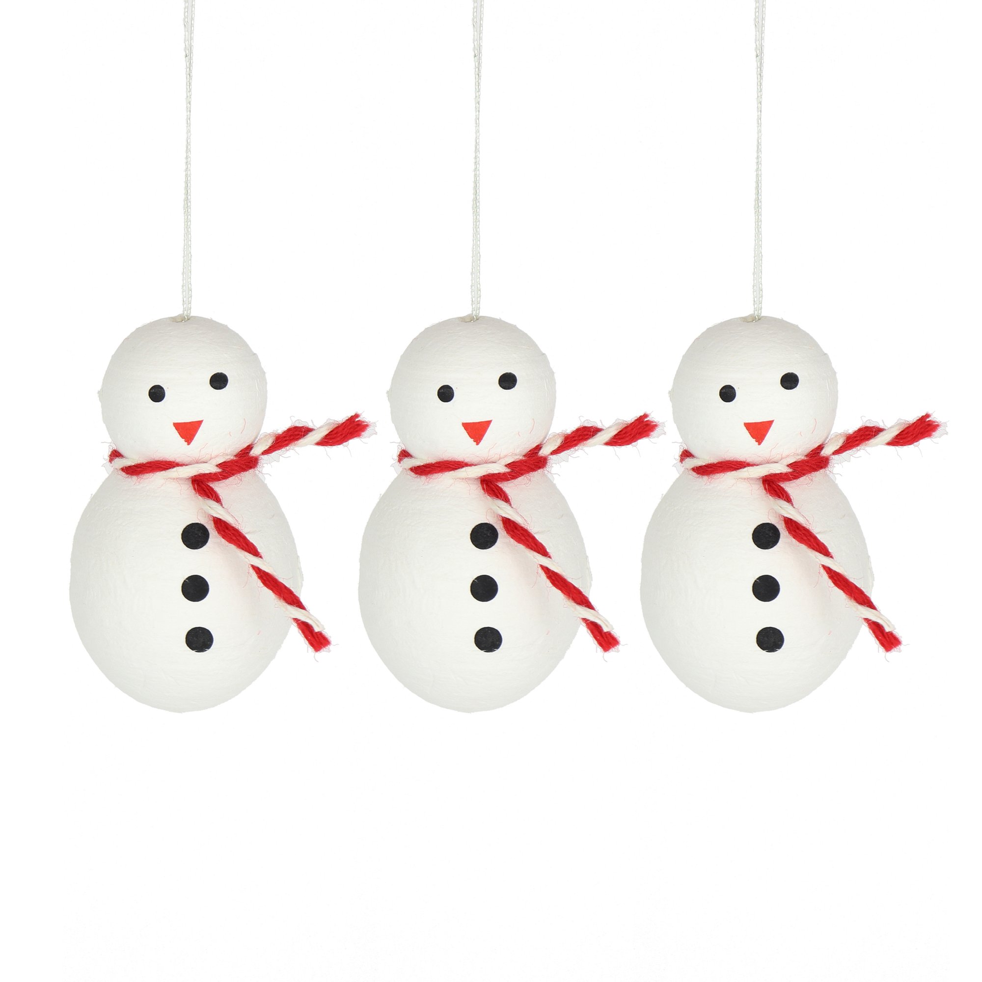 Spun Cotton Snowman Trio, 6cm