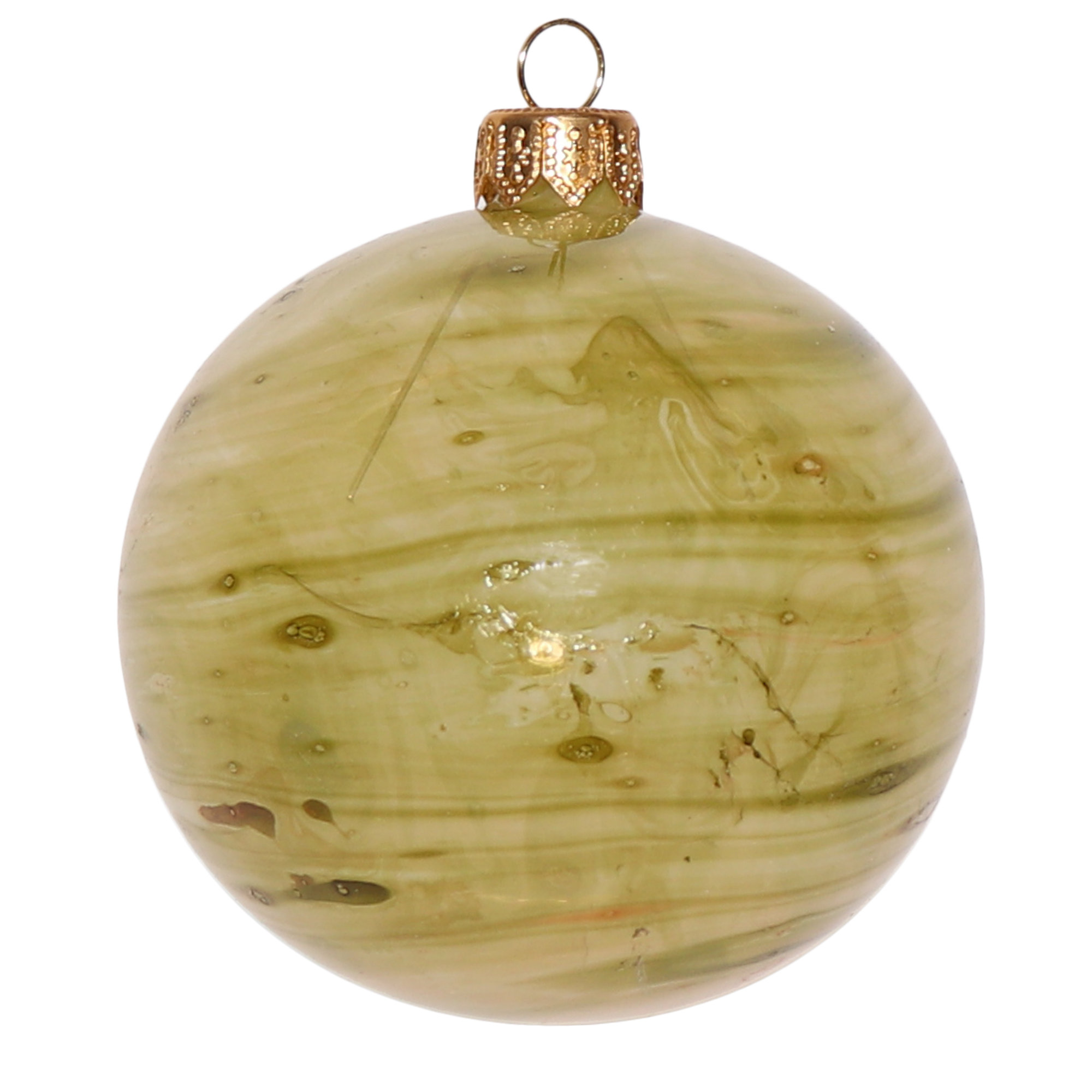 Translucent Peridot Marble Bauble, 8cm