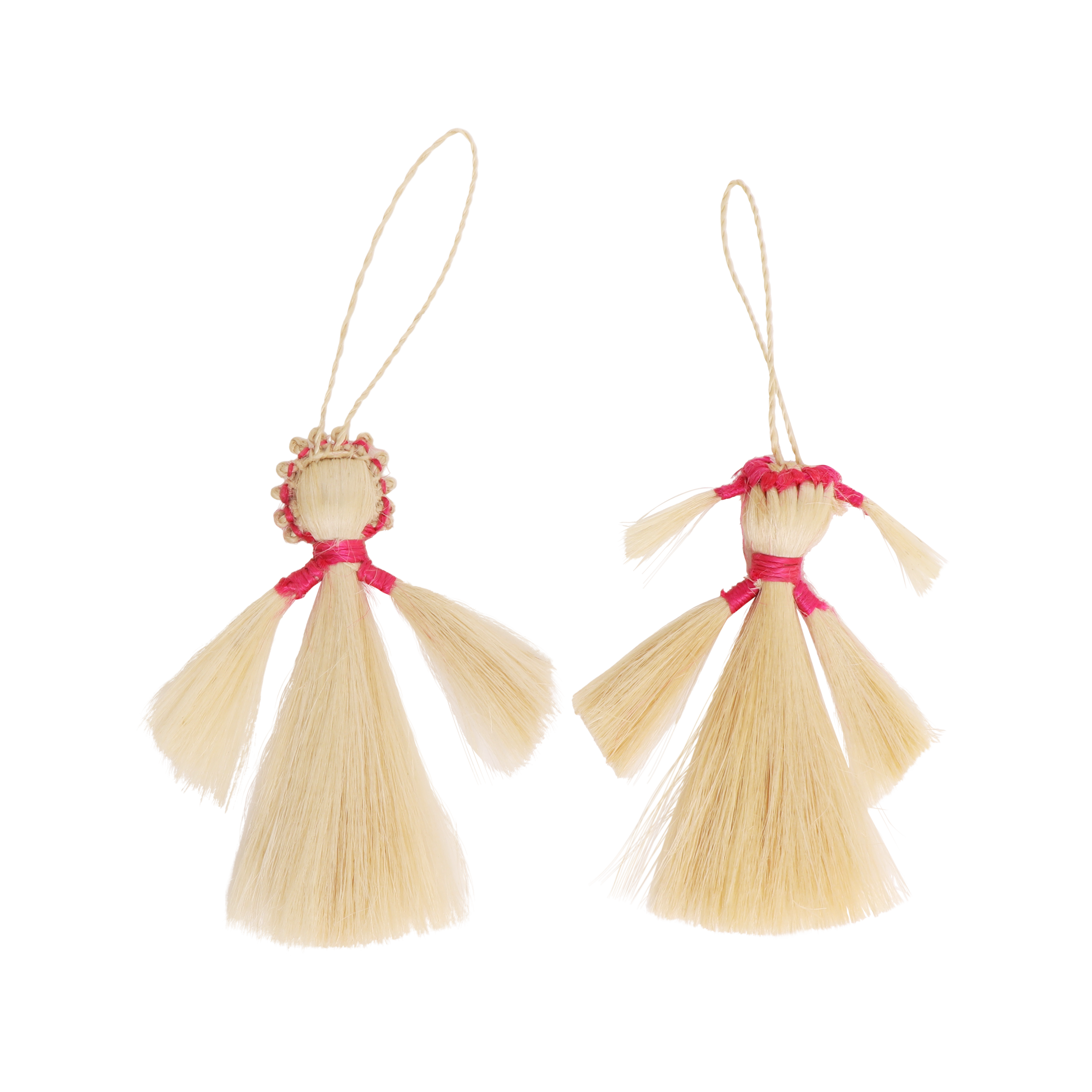 Jute Angel Pair, 10cm Pink