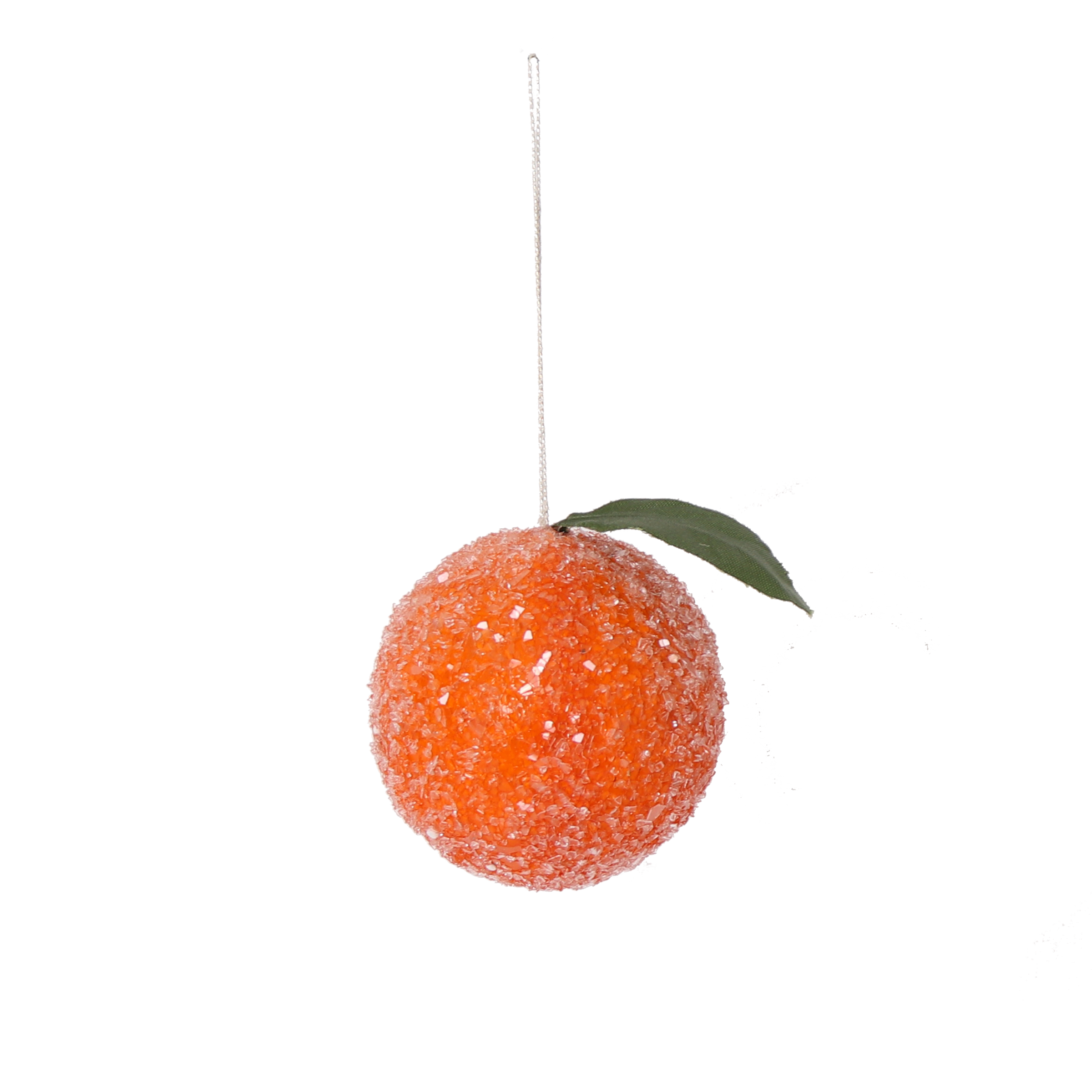 Spun Cotton Frosted Clementine Decoration 6cm