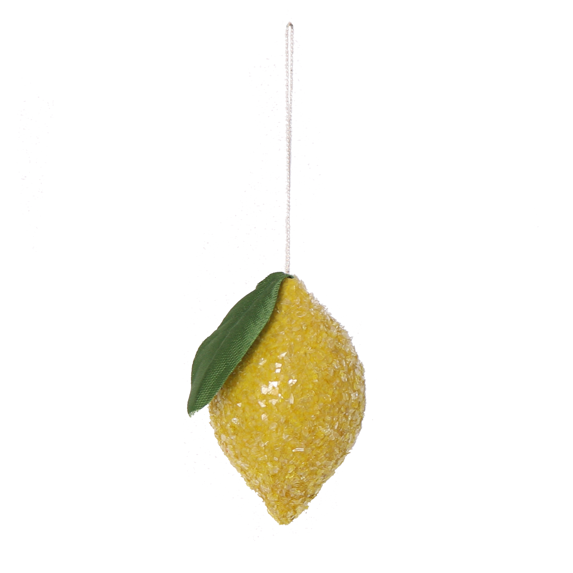 Spun Cotton Frosted Lemon Decoration, 6cm