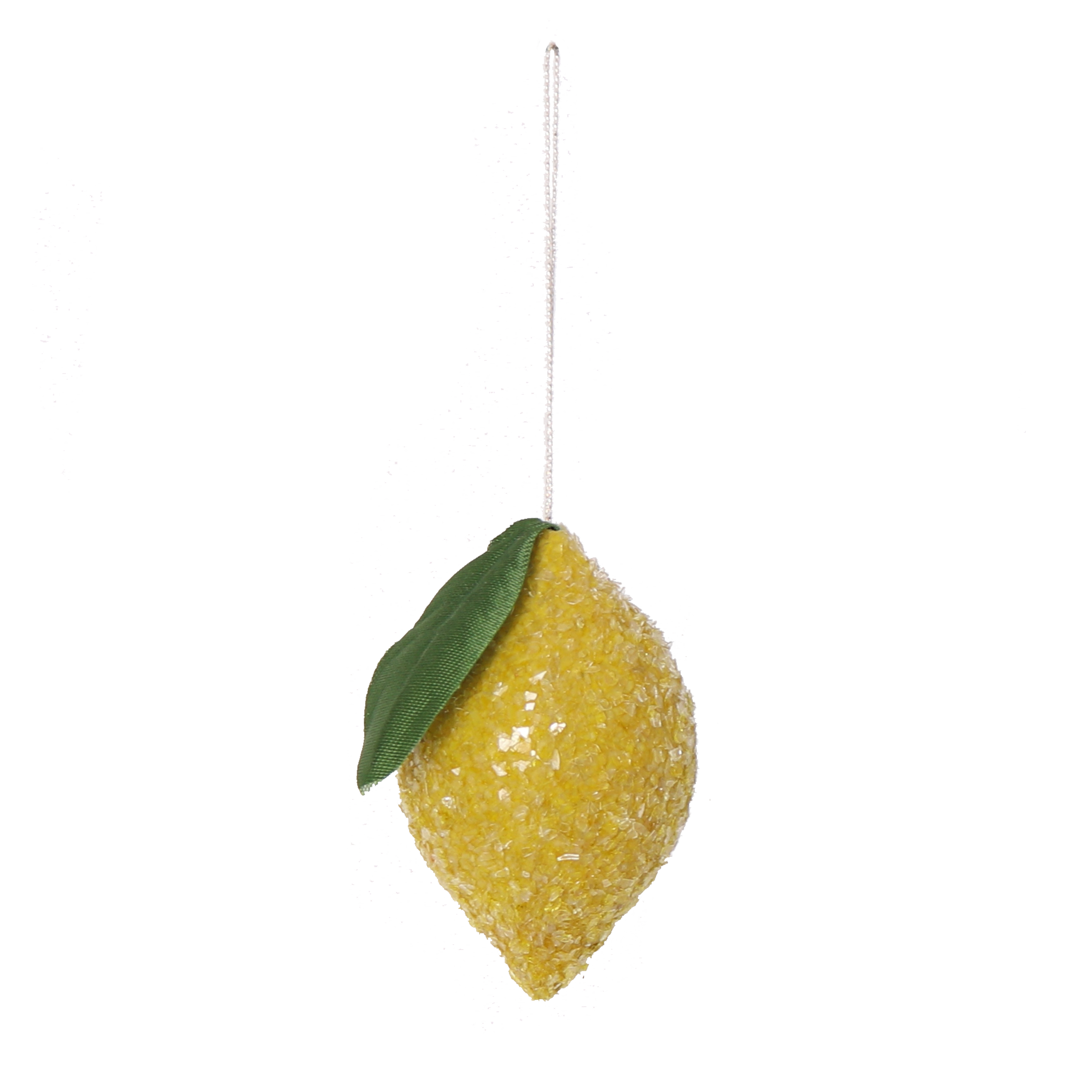 Spun Cotton Frosted Lemon Decoration, 6cm
