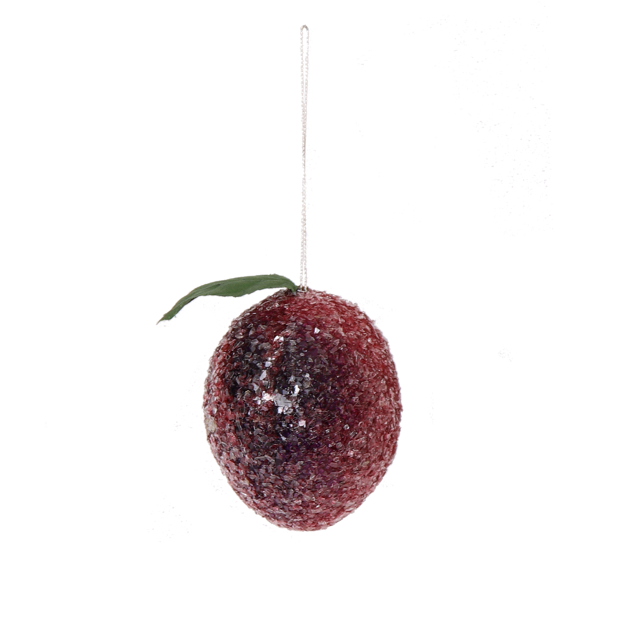 Spun Cotton Plum Decoration 6cm