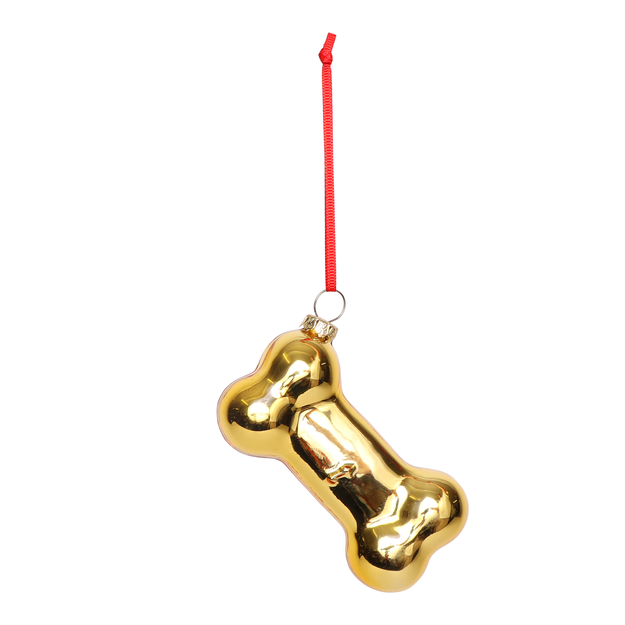 Dog Bone Decoration Gold, 9cm