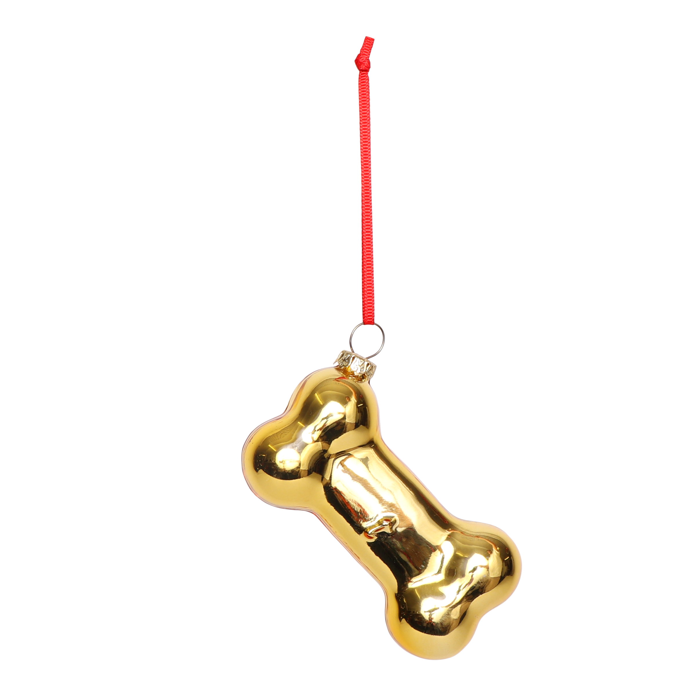 Dog Bone Decoration Gold, 9cm