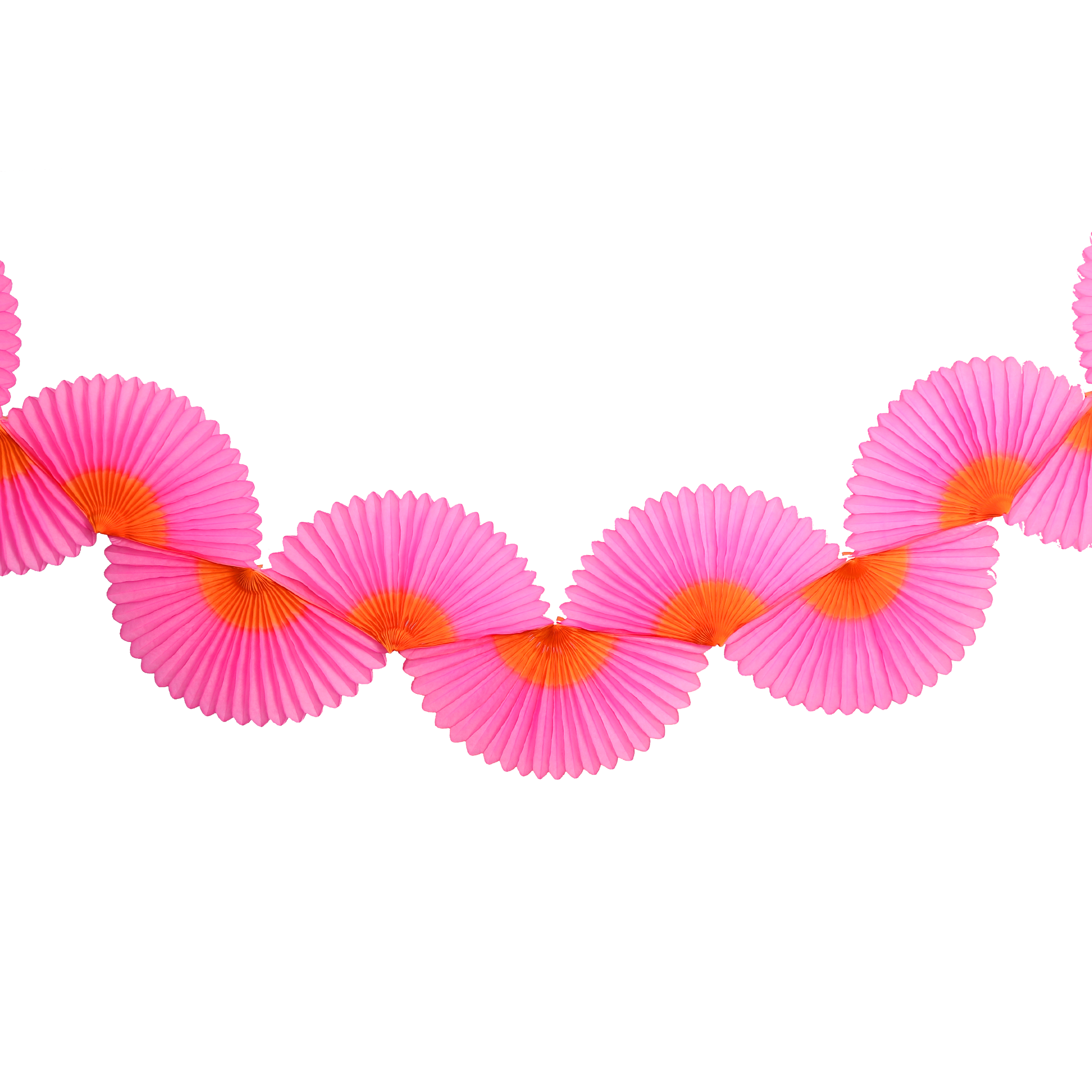 Two-Tone Fan Garland 1.75m Pink & Orange